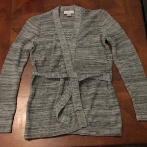 Gray cardigan with silver threads